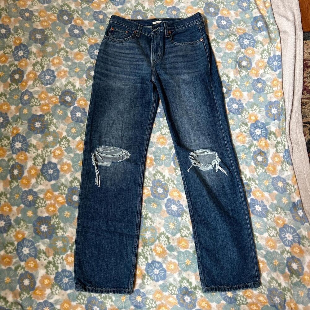 Levi's Low Pro Straight Distressed ripped jeans women's 27"